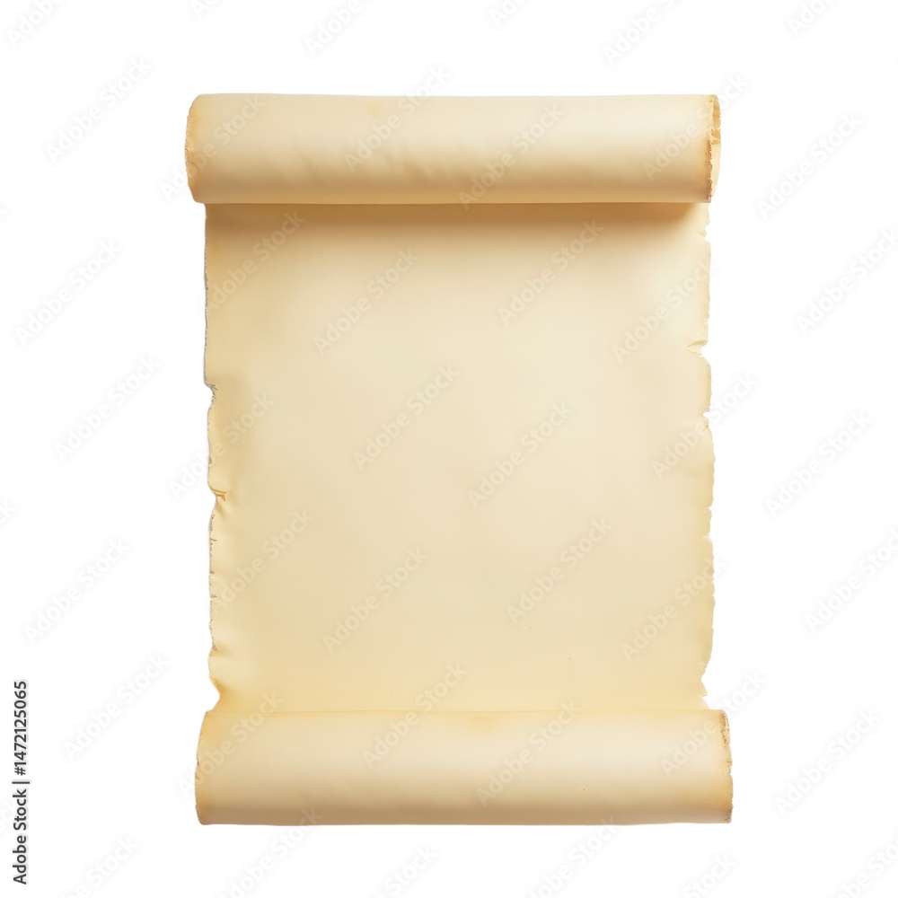 Fototapeta premium A rolled up piece of paper on a white surface.