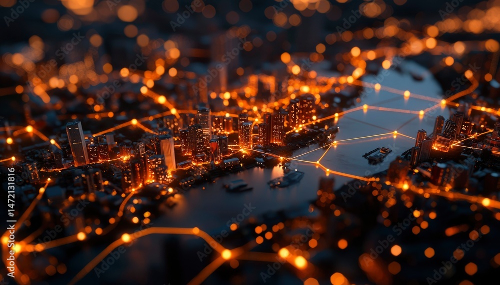 City network at night City network at night