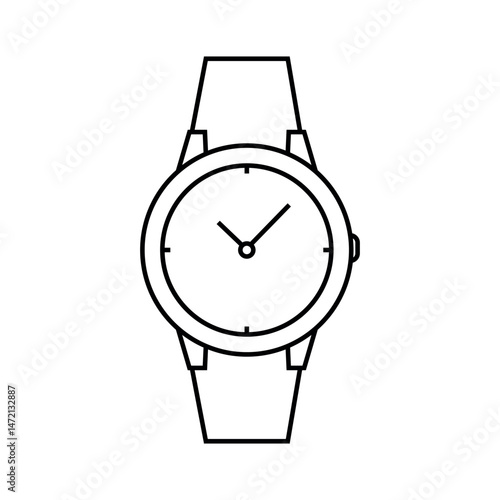 watch icon vector time clock wrist fashion accessory outline