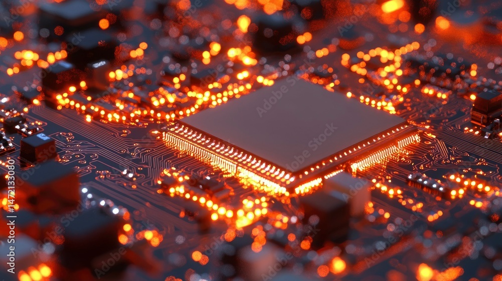 Illuminated circuit board with central processor (1) Illuminated circuit board with central processor (1)
