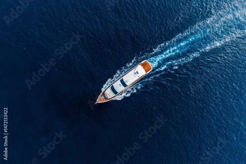 Wallpaper Mural Luxury yacht sailing on deep blue sea Torontodigital.ca