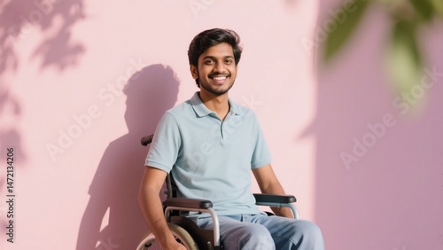 Smiling Man in Wheelchair: Accessibility, Positive Vibes in Sunlight