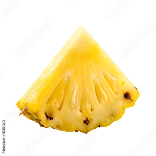 cut pineapple fruit-piece isolated on white  background PNG  