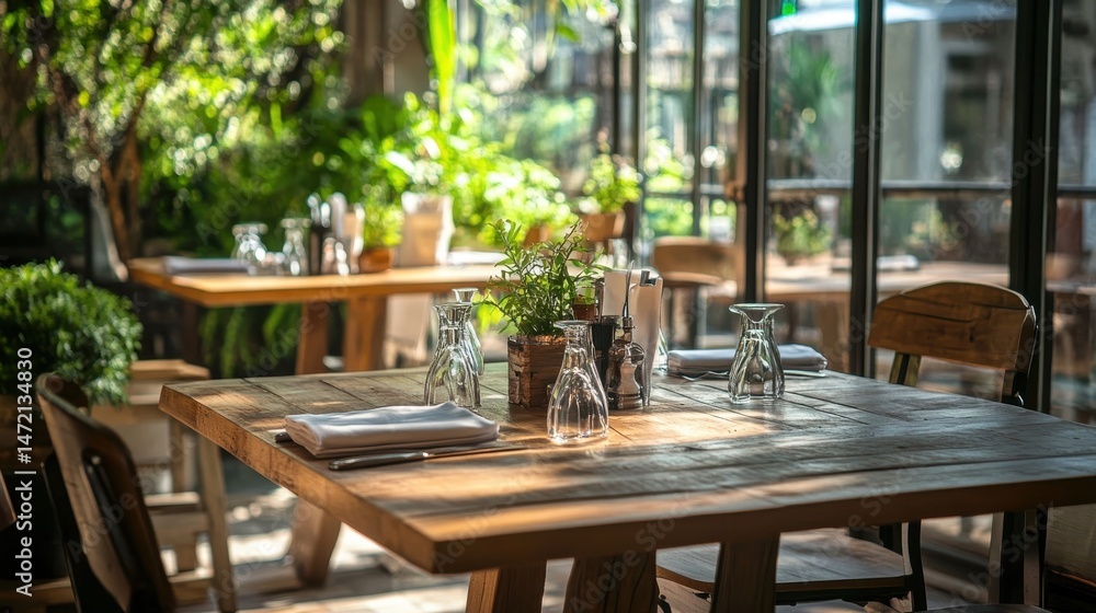 Fototapeta premium Wooden dining setup