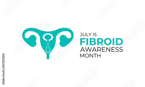 Vector graphic of Fibroids Awareness Month  banner poster design template. Conditions associated with gynecological health in women. Design for web banner, cards, prints, social media and background.