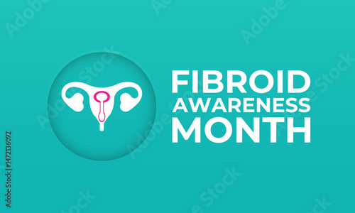 Vector graphic of Fibroids Awareness Month  banner poster design template. Conditions associated with gynecological health in women. Design for web banner, cards, prints, social media and background.