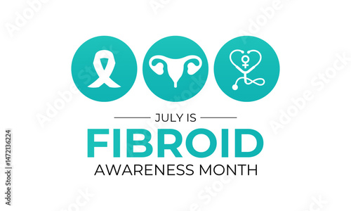 Vector graphic of Fibroids Awareness Month  banner poster design template. Conditions associated with gynecological health in women. Design for web banner, cards, prints, social media and background.