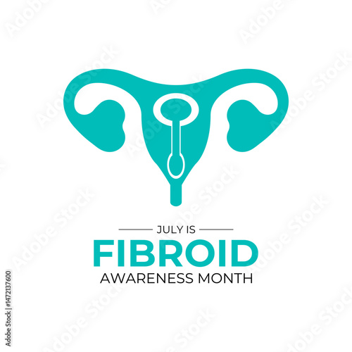 Vector graphic of Fibroids Awareness Month  banner poster design template. Conditions associated with gynecological health in women. Design for web banner, cards, prints, social media and background.