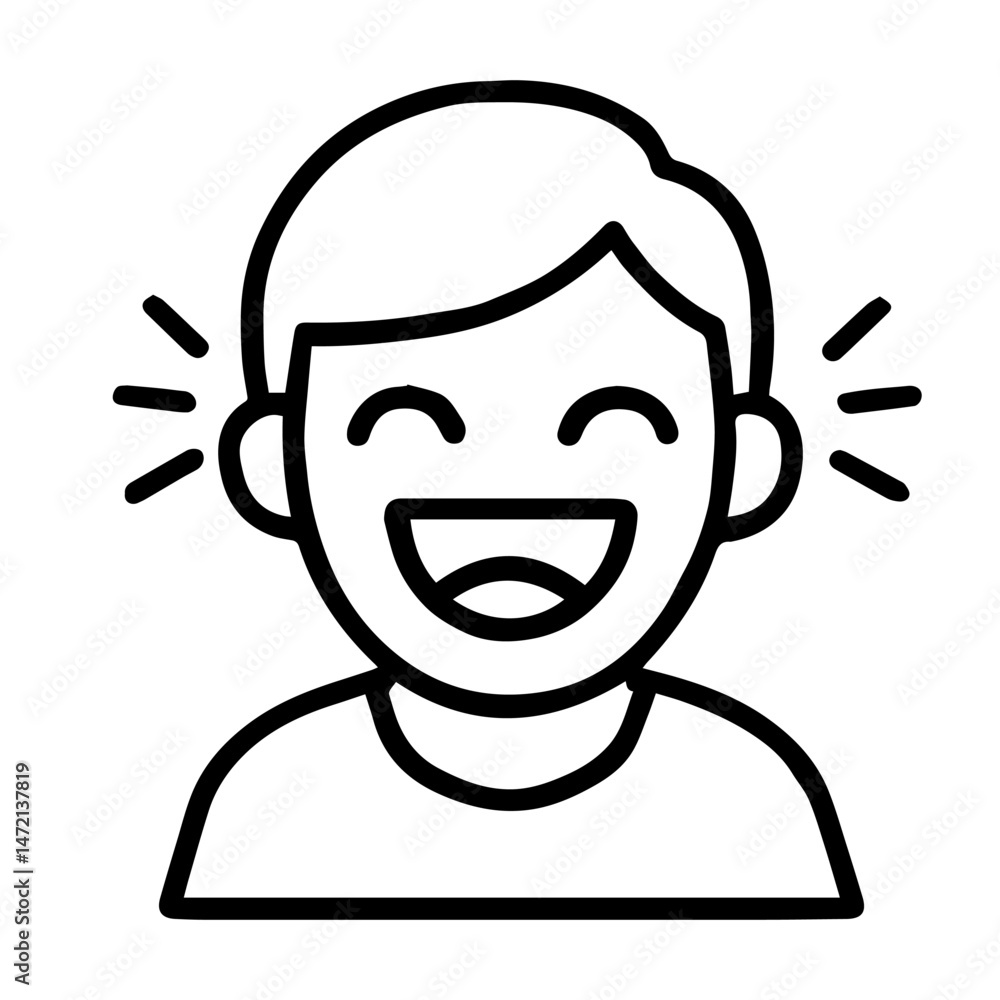Fototapeta premium icon man laughing on white background vector Vector icon people and professions