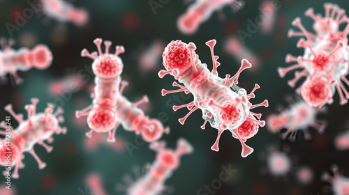 Streptococcus bacteria. Streptococcus species are responsible for pharyngitis, meningitis, bacterial pneumonia, endocarditis and necrotizing fasciitis. 3d illustration.