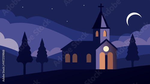 church in the night