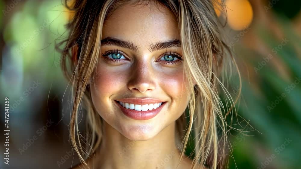 Radiant Smile, Captivating Gaze: A Stunning Portrait of a Young Woman Radiant Smile, Captivating Gaze: A Stunning Portrait of a Young Woman