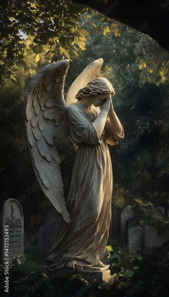 Fototapeta premium A realistic photo of an angel statue