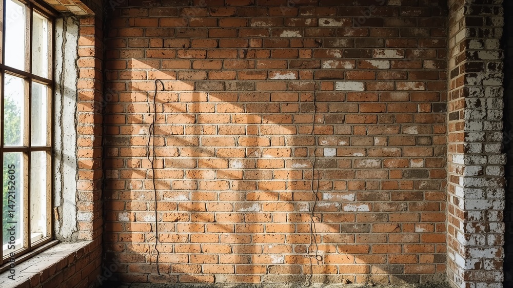 Obraz premium Aged Red Brick Wall Background Texture