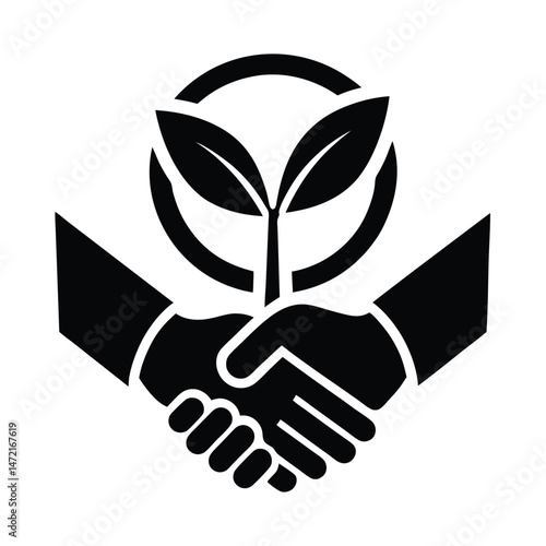 Sustainable Growth Partnership EcoFriendly Business Collaboration Symbol