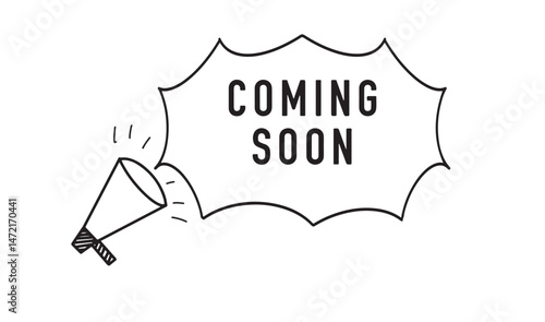 Coming soon text font sign symbol promotion business announcement message product marketing advertisement label arrival sale coming soon tag card coming soon drawing message box shop retail product