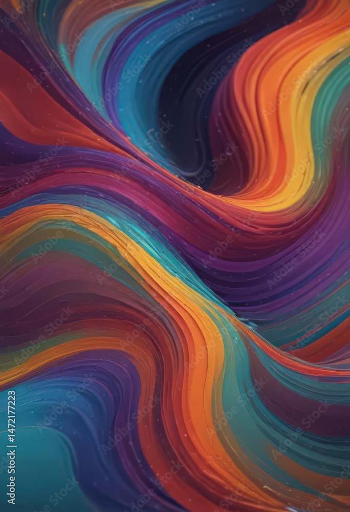Fototapeta premium Abstract colorful wave pattern, dynamic curves and swirls , digital, color, seamless