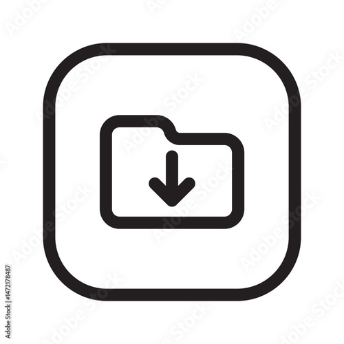 Vector illustration of download icon, isolated file download symbol, software download icon, upload icon, download icon as template for web page design, site or mobile app.