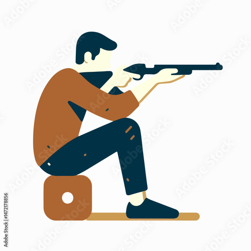 illustration of someone shooting with a gun 