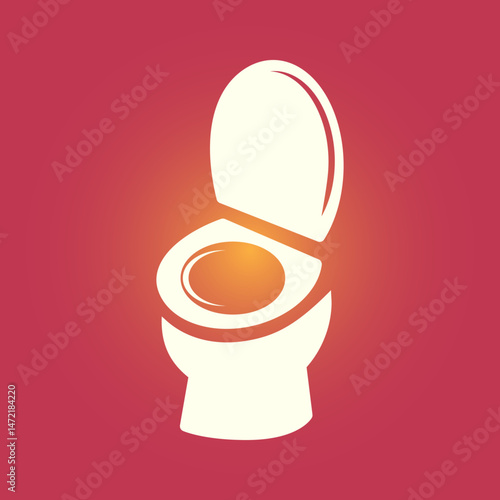 Toilet trendy icon fashionable abstract vector illustration colorful artwork lovely design