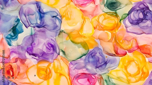 Wallpaper Mural Abstract floral design with vibrant color blends. Torontodigital.ca