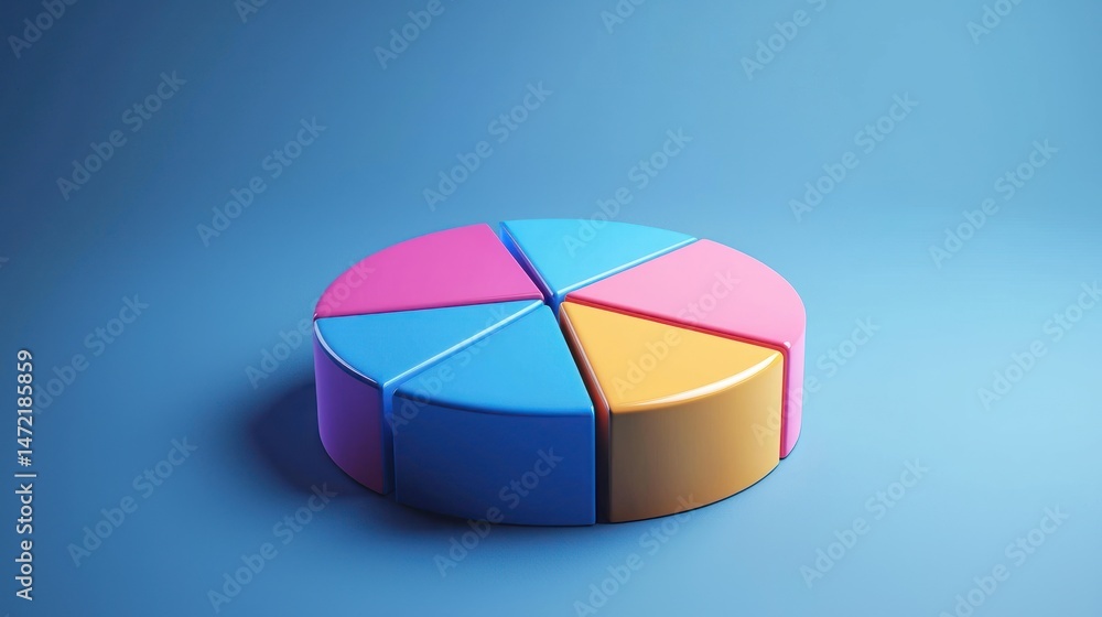 Obraz premium Animated icon of a pie chart with color segments