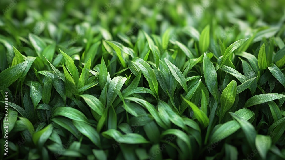 Fototapeta premium Close-up of vibrant green foliage, lush plants
