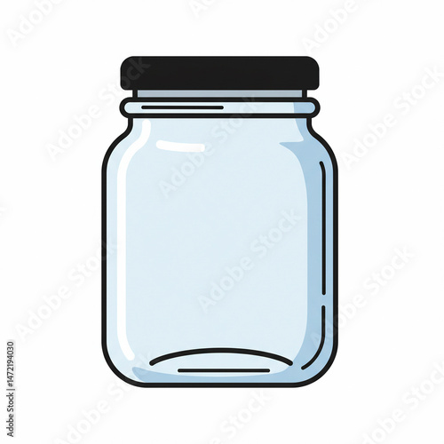 Empty glass jar icon 