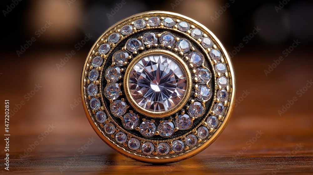 Obraz premium Elegant Diamond Stud: A close-up shot showcases a stunning, exquisitely crafted diamond stud, radiating brilliance and timeless elegance, and it embodies luxury and refinement.