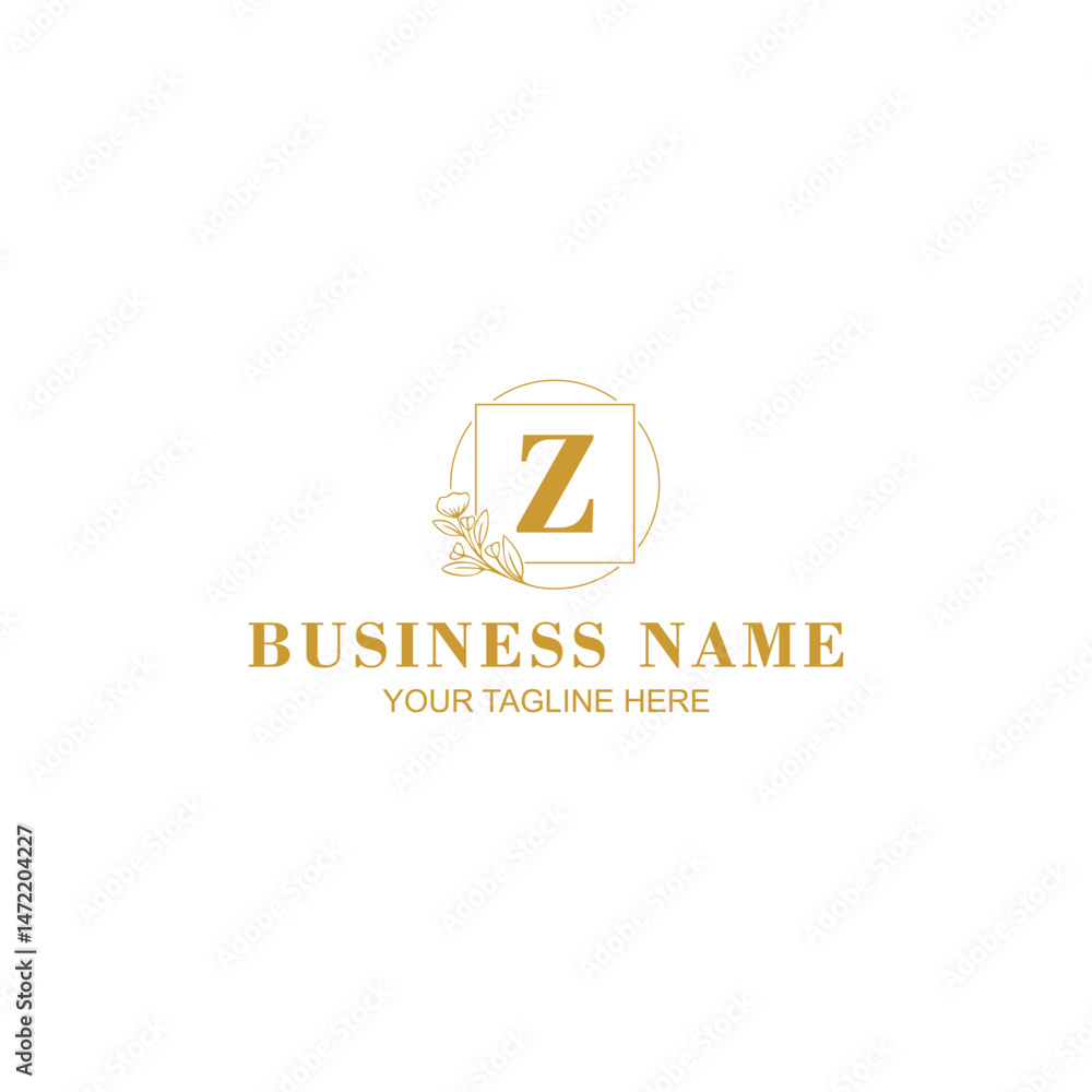Naklejka premium letter z logo design for salon or business with creative illustration