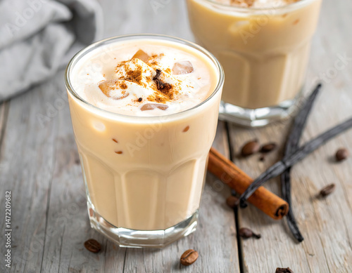Spiced Chai Latte with Cinnamon and Star Anise