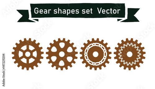 Gear shapes set vector
