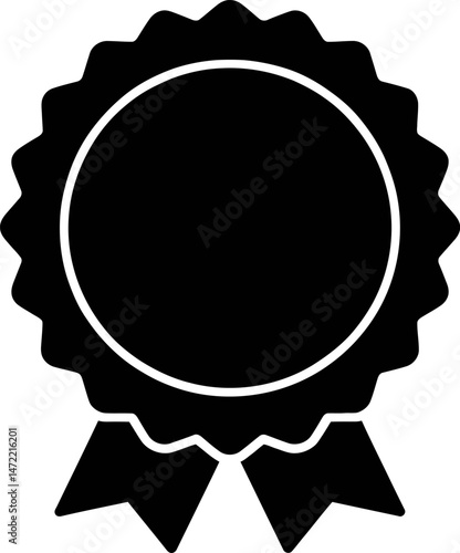 award seal stamp icon over white background, silhouette style, vector illustration