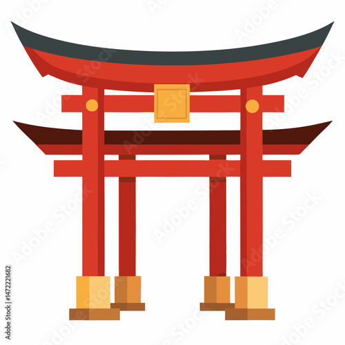 vector illustration of japanese temple