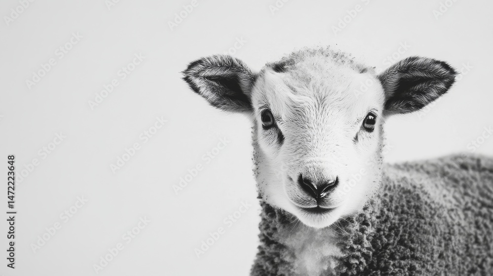 Obraz premium black and white sheep white background