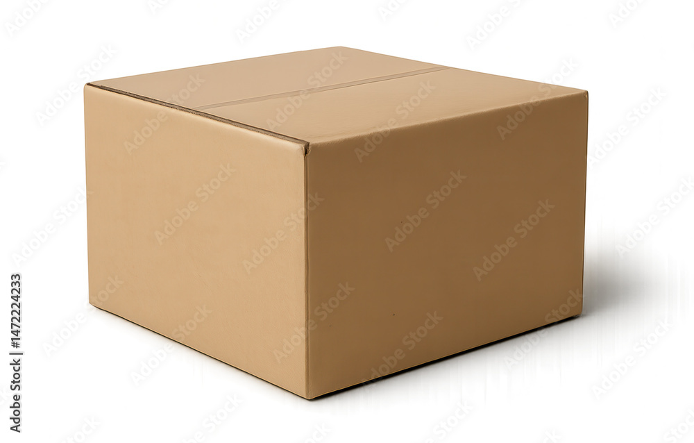 Closed Cardboard Box on Transparent Background Closed Cardboard Box on Transparent Background
