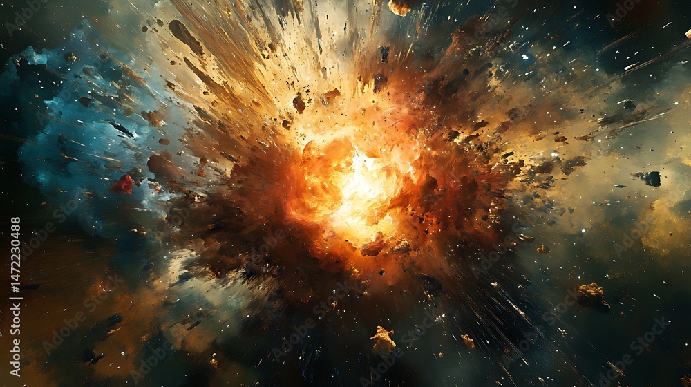 Fototapeta premium Cosmic event creating a mesmerizing display of light and interstellar matter