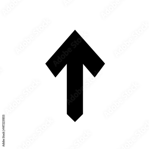 Bold upward arrow icon representing growth, upload, progress, or direction