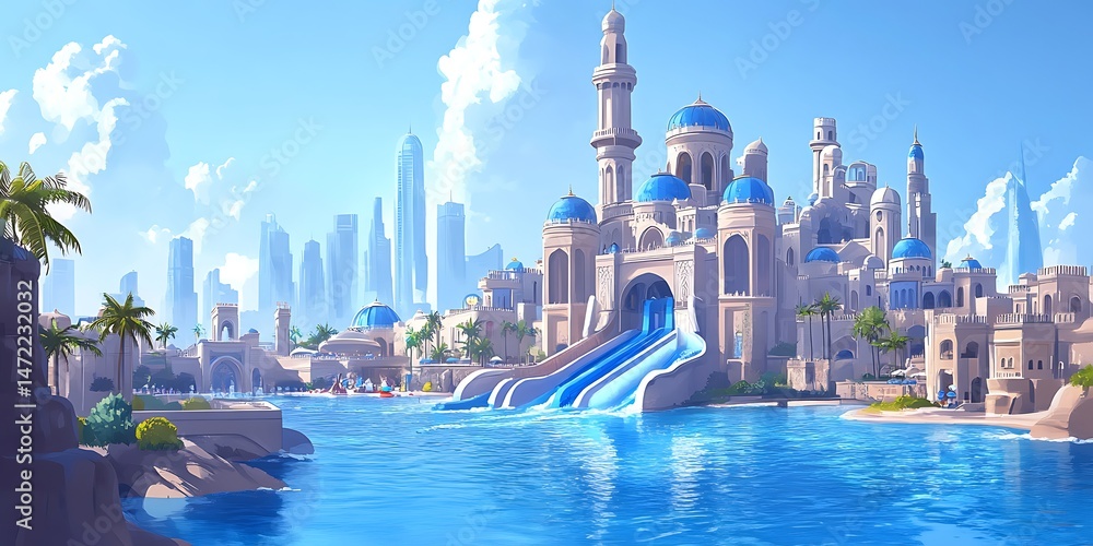 Obraz premium Sunny City Waterpark, Vacation Resort