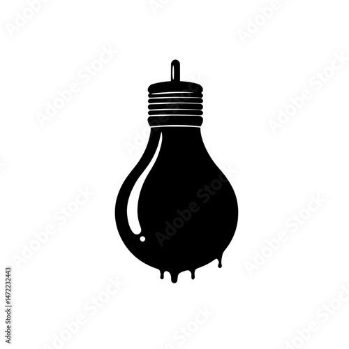 Black silhouette light bulb icon symbolizing energy, creativity, or innovative ideas