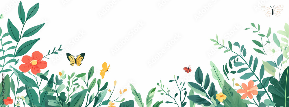 Fototapeta premium Beautiful Floral Border Design