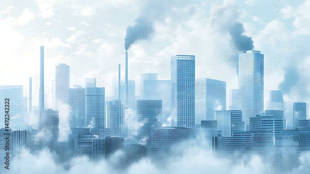Industrial city skyline pollution Industrial city skyline pollution