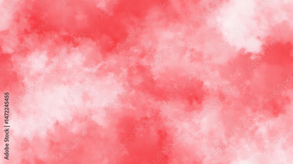 Fototapeta premium Abstract design of soft red and white watercolor blots.
