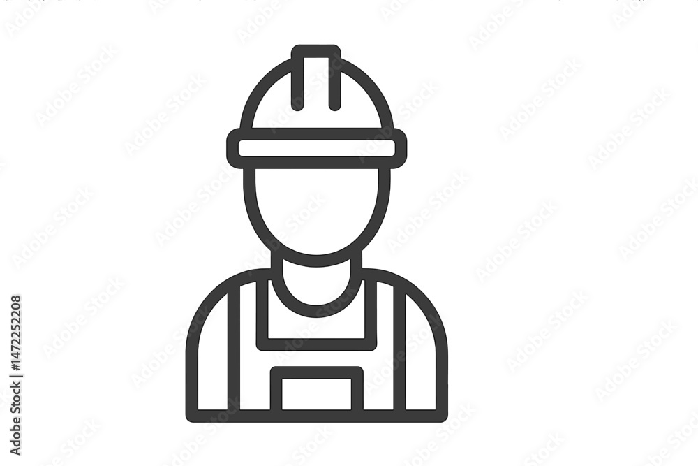 Construction worker vector icon illustrating a professional in a hard hat and safety gear for design projects Construction worker vector icon illustrating a professional in a hard hat and safety gear for design projects