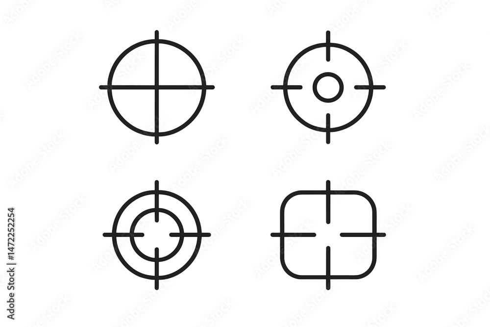 Vector icon representing various targeting symbols for design applications and visual communication needs Vector icon representing various targeting symbols for design applications and visual communication needs