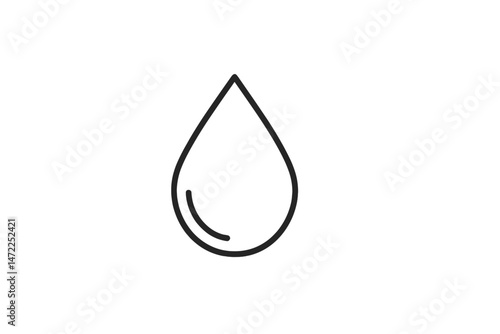 Simple vector icon of a water droplet representing fluidity and nature's essential resource