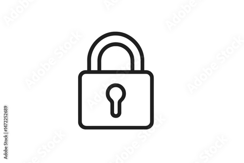 Secure lock vector icon representing protection and safety in various contexts such as technology, security systems, and privacy measures