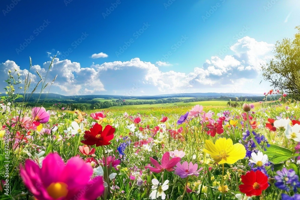 Obraz premium Artistic Depiction of a Spring Garden Meadow