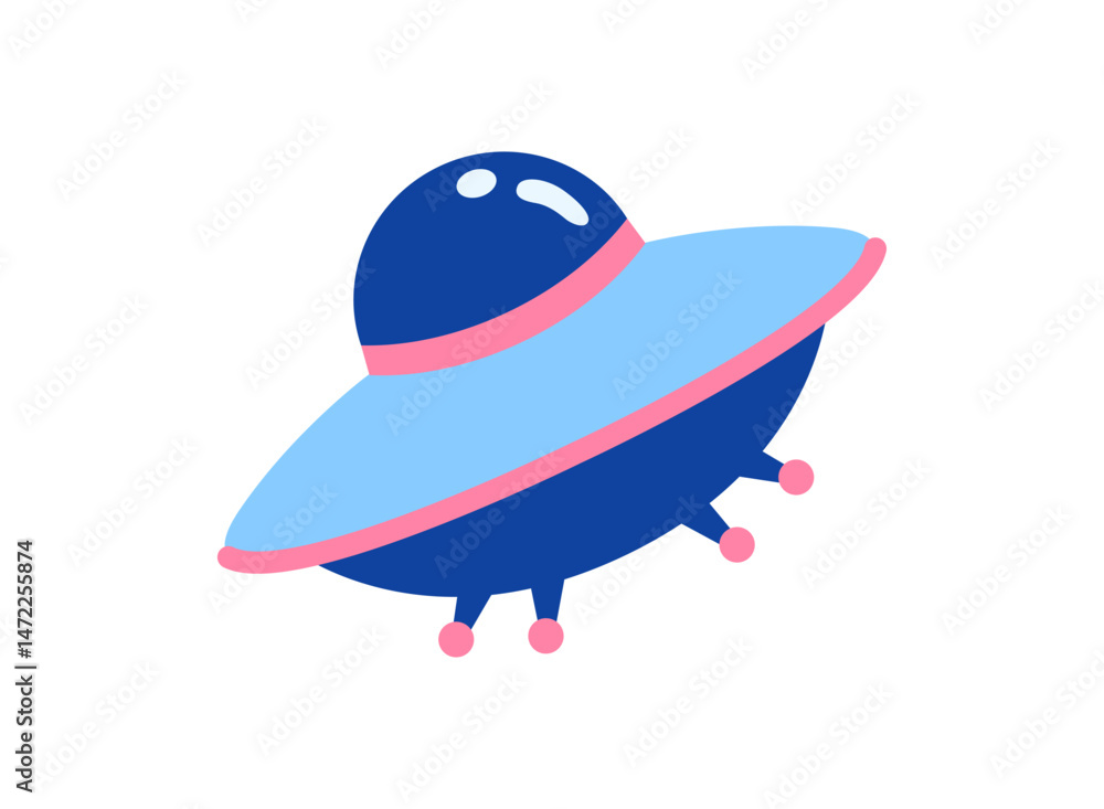Fototapeta premium Illustration of an Space UFO Cartoon Element