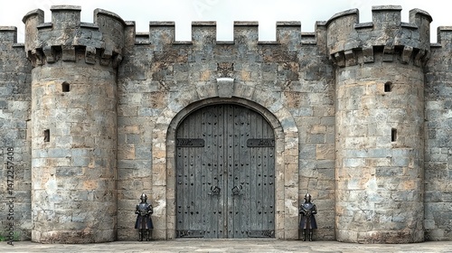 Wallpaper Mural Ancient Castle Gate with Medieval Guards Torontodigital.ca